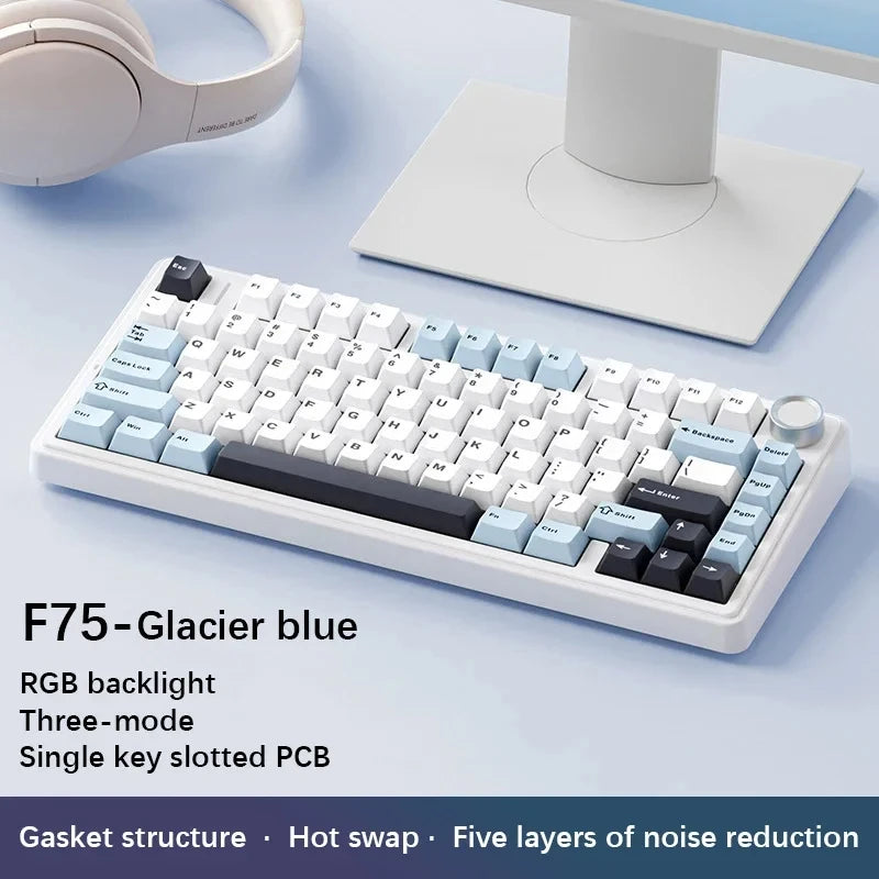 AULA F75 2.4G Wireless/Bluetooth/Wired Gaming Mechanical Keyboard