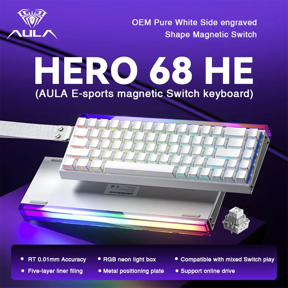 AULA HERO 68HE Magnetic Switch Esports Keyboard with Rapid Trigger